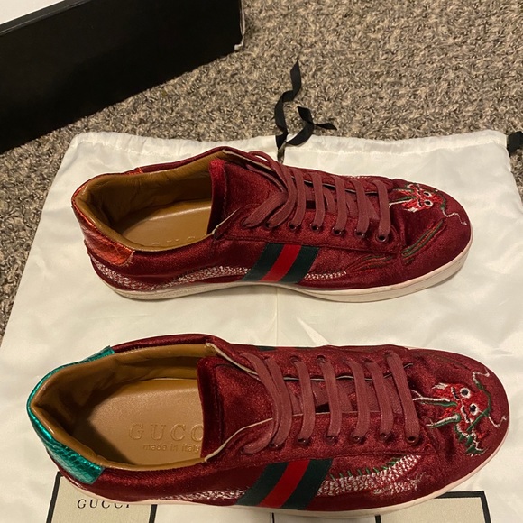 Gucci Men’s Velvet Dragons Size 10 - Picture 5 of 14